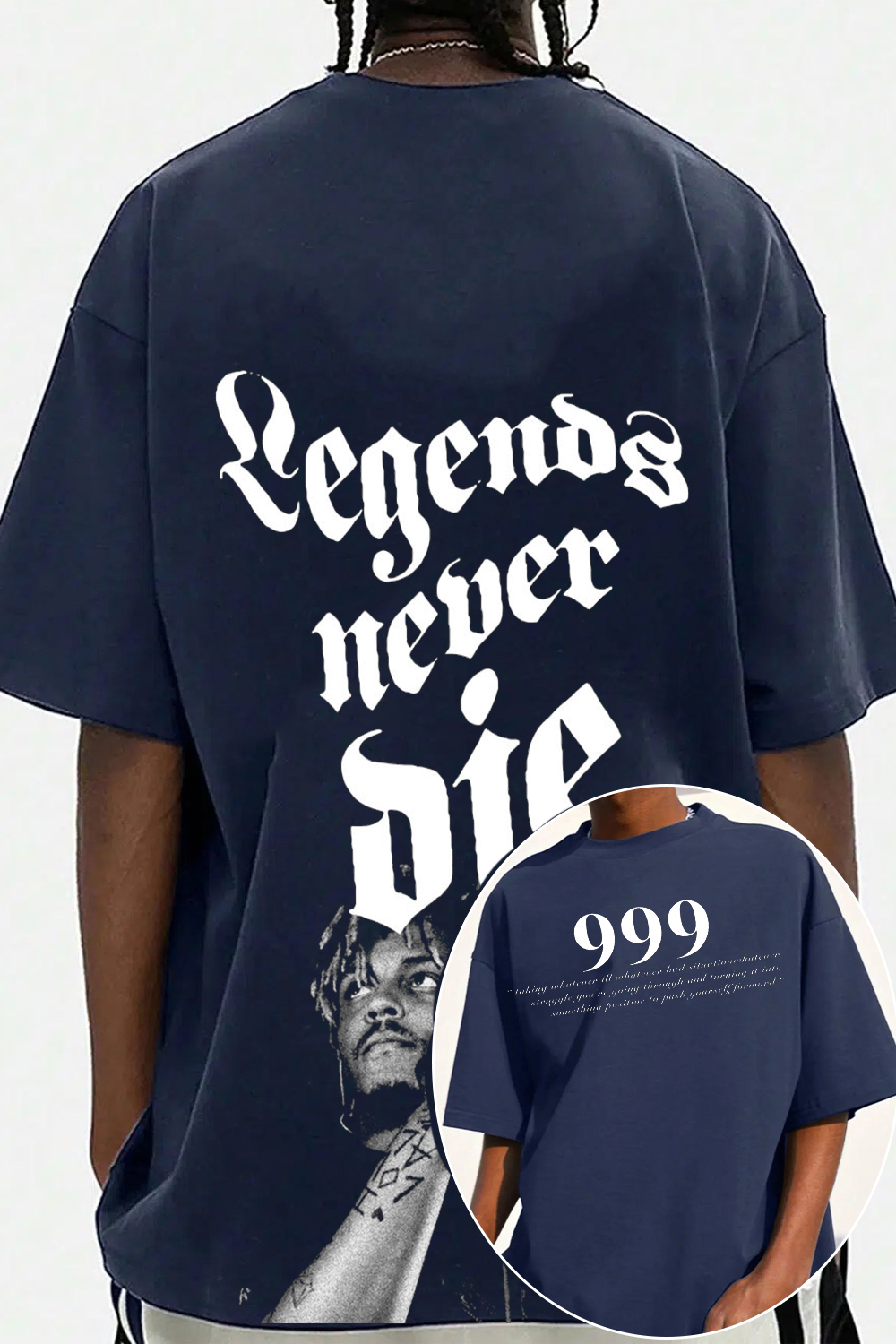 Juice WRLD999 Double-sided printed short-sleeved men's T-shirt