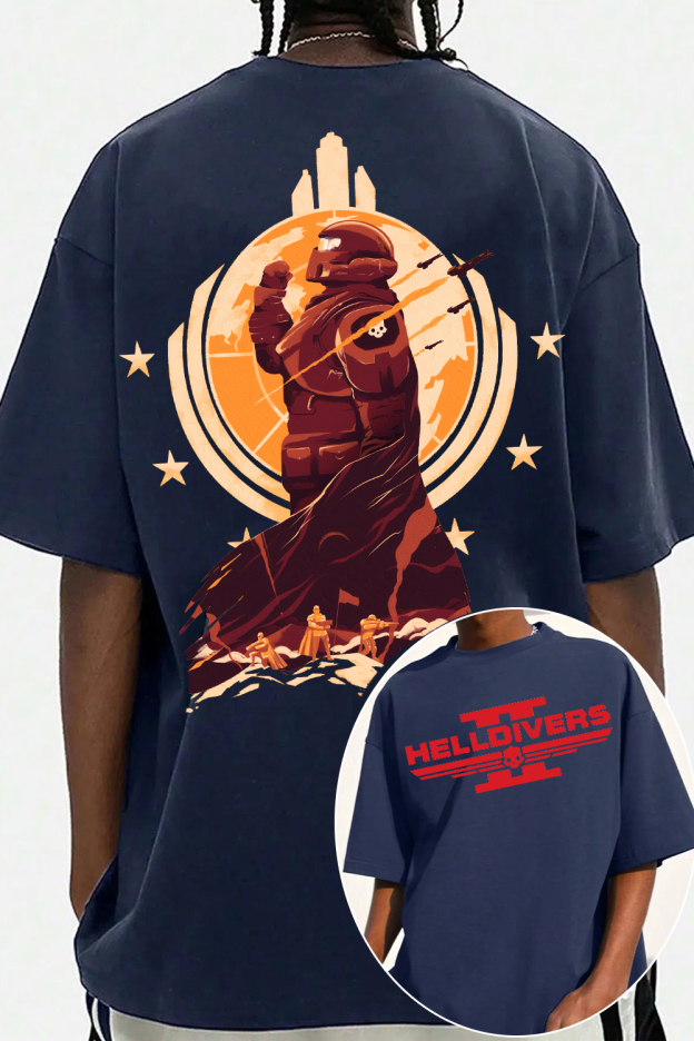 Helldivers 2 Oversized Vintage Unisex Shirt