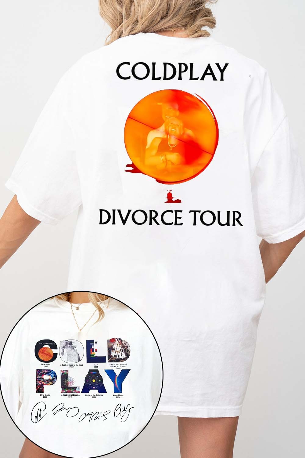 Coldplay 2-side print women tee