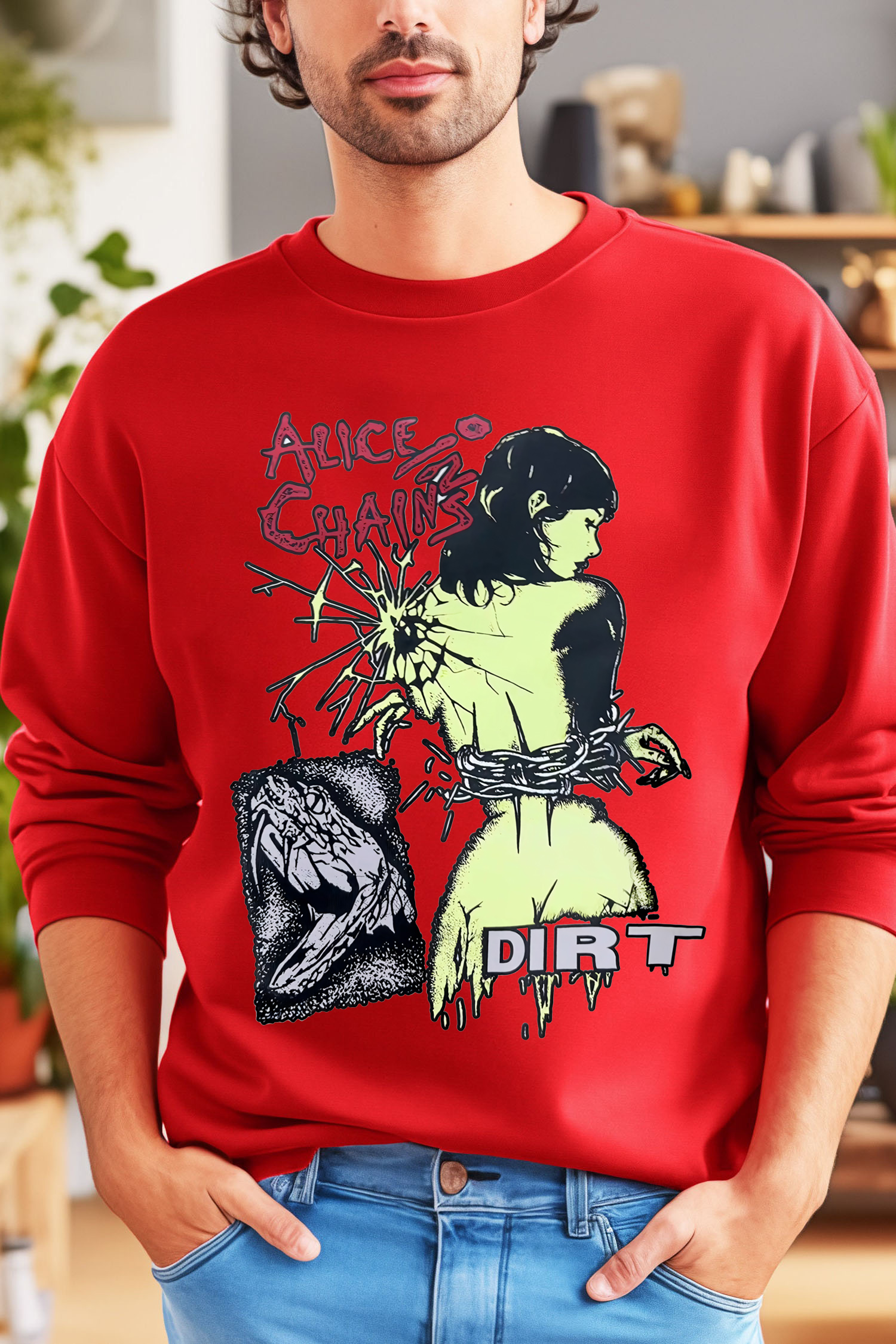 aliceinchains crew neck sweatshirt