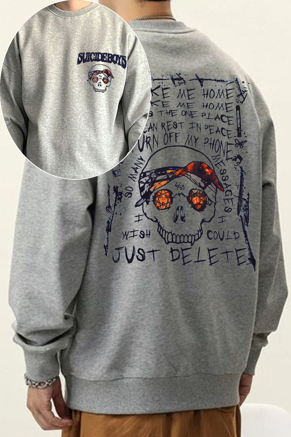 $uicideboy$Double-sided printed men's sweatshirt