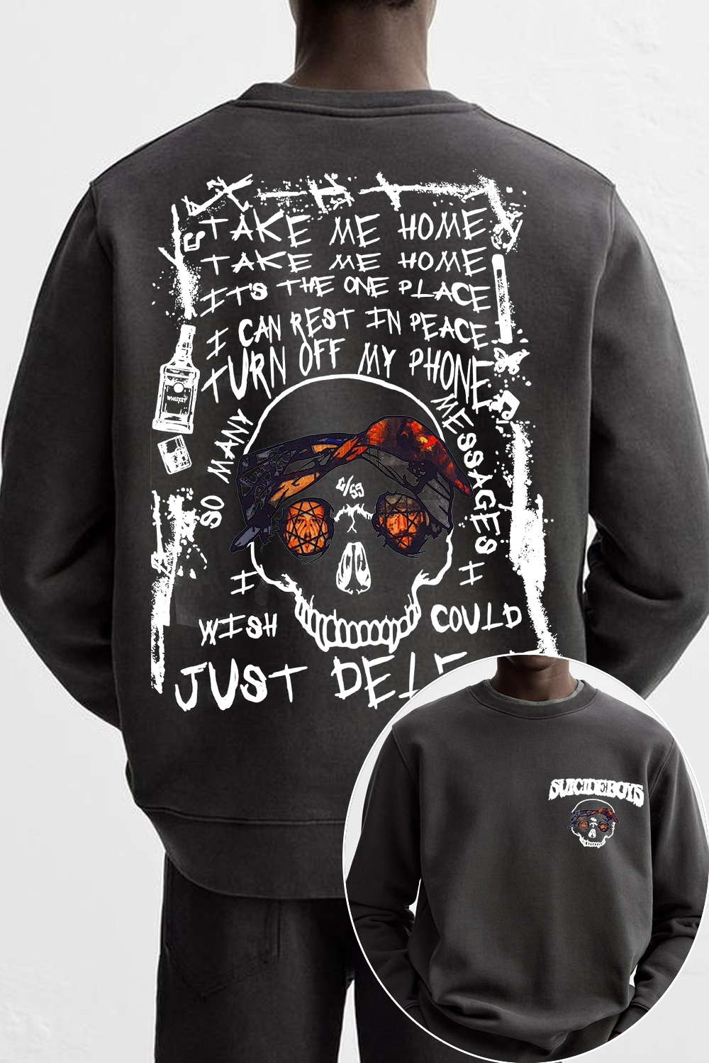 $uicideboy$Double-sided printed men's sweatshirt