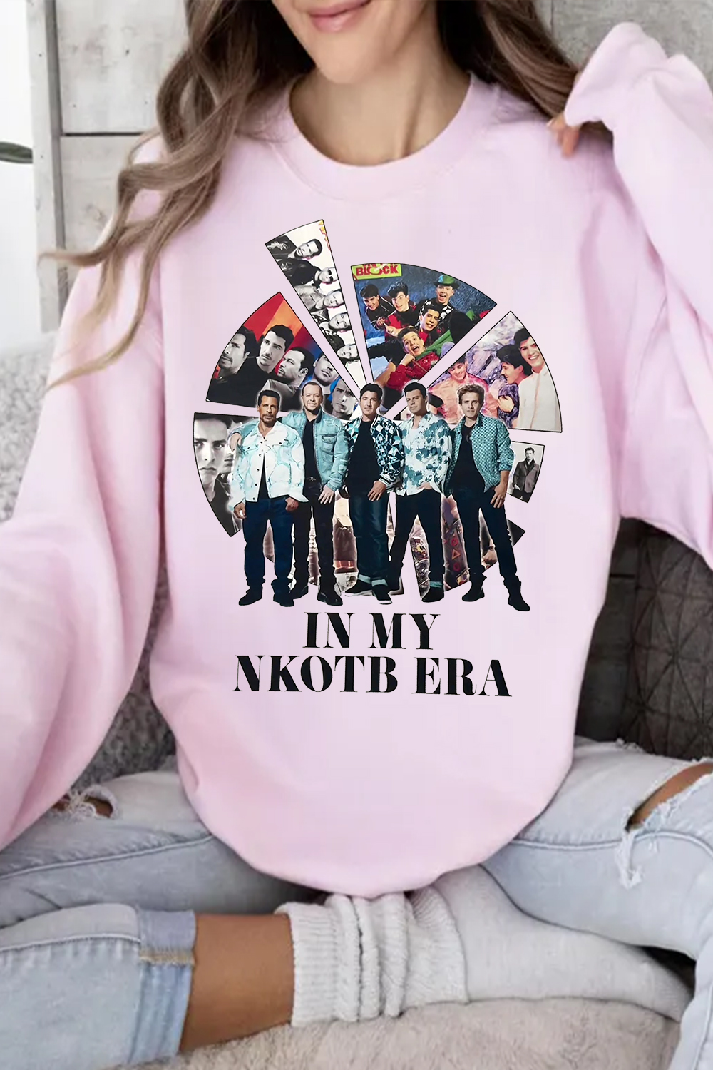 IN MY NKOTB ERA long-sleeved crew neck sweatshirt