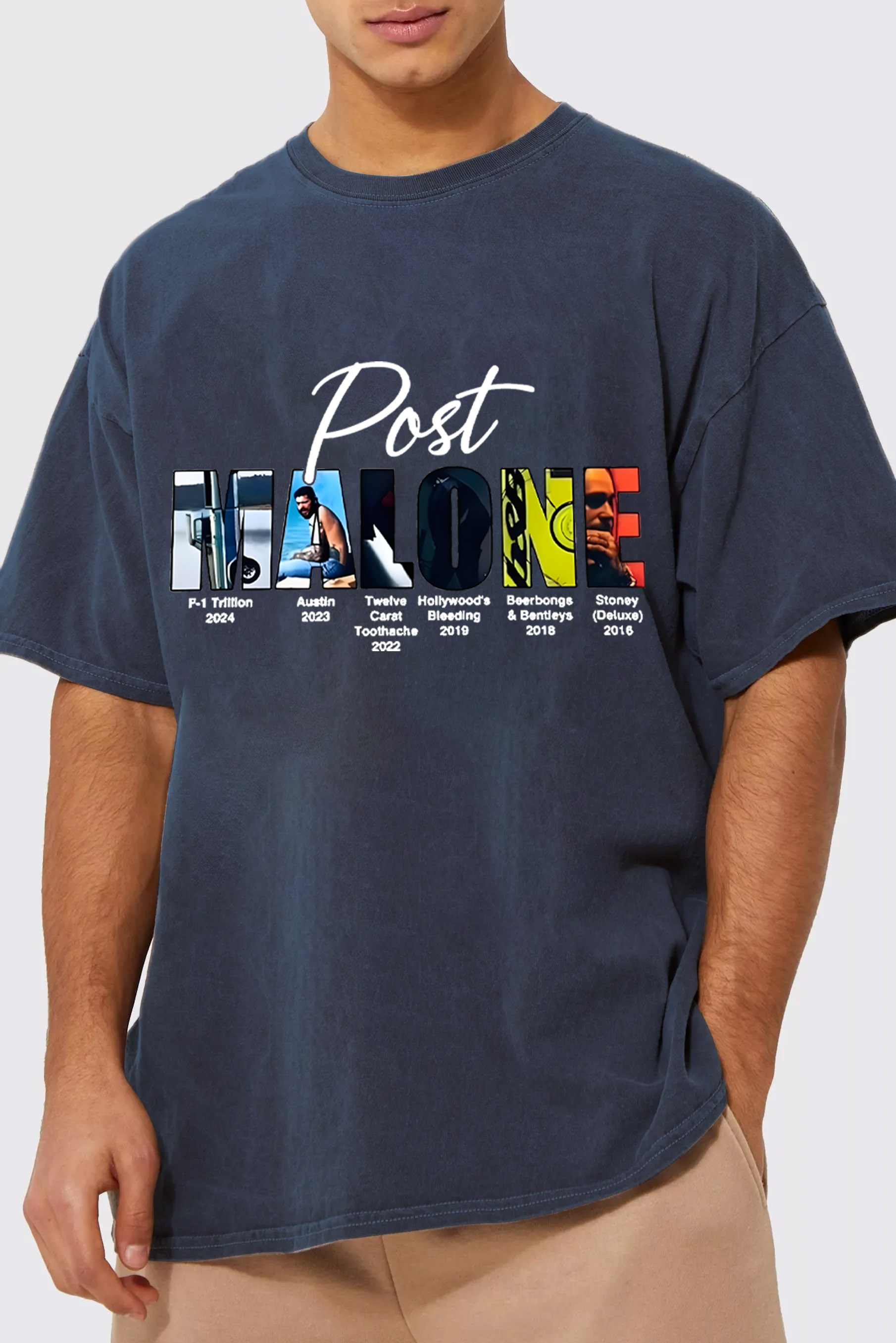 Retro post malone shirt vintage 90s style shirt-Men