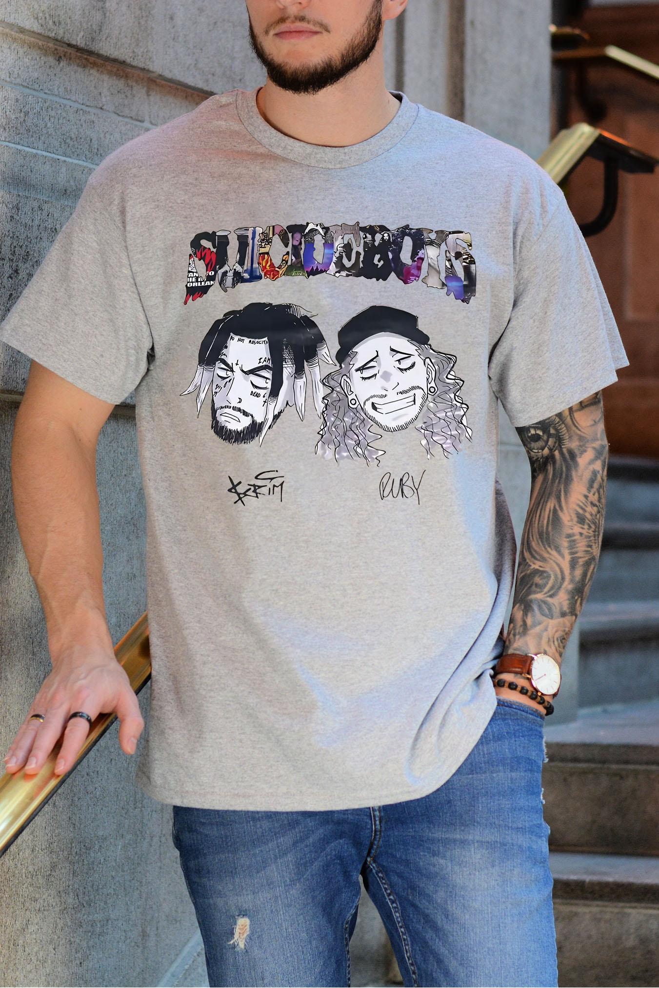 Suicideboys cartoon casual men's T-shirt