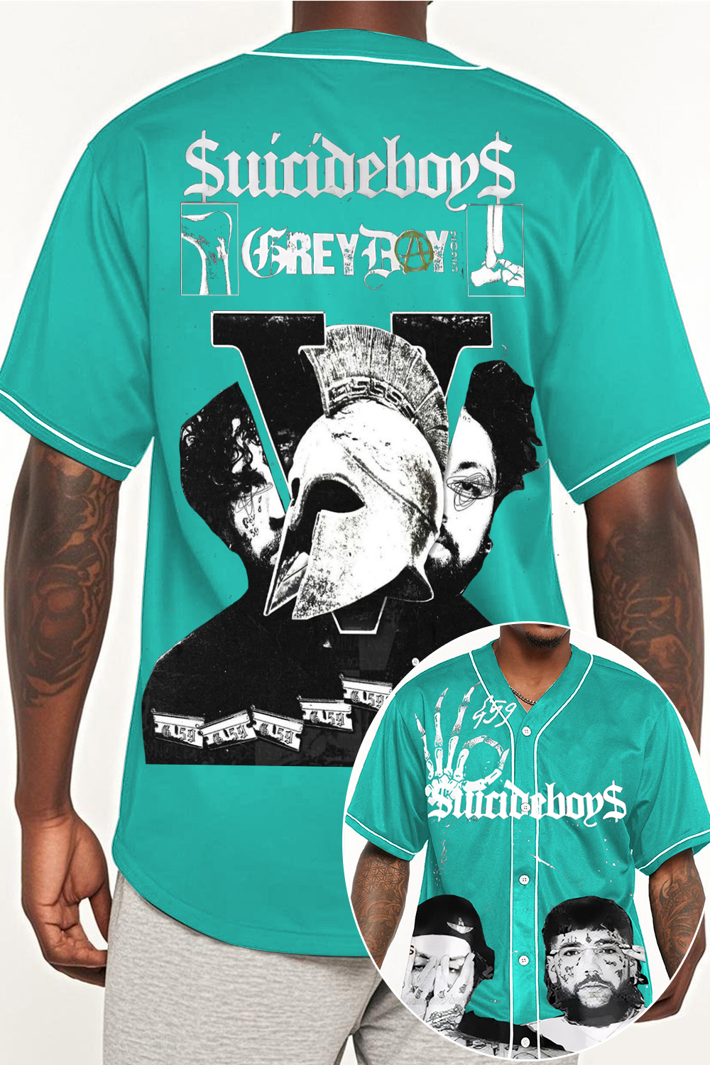 G59 colorblock print baseball short sleeve top