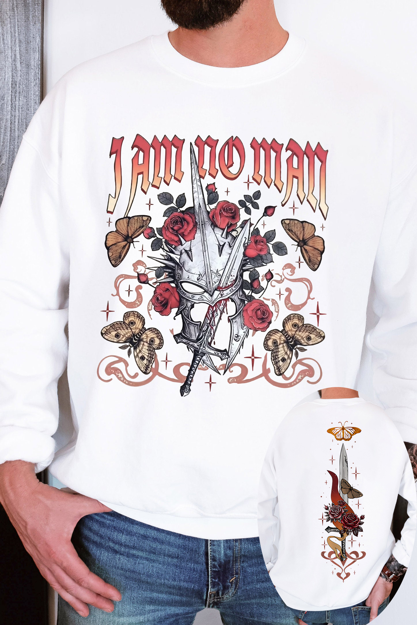 Lord of the Rings Personalized Print Round Neck Men's Sweatshirt