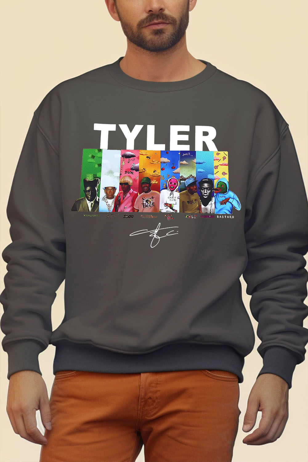 Tyler cartoon print crew neck sweatshirt
