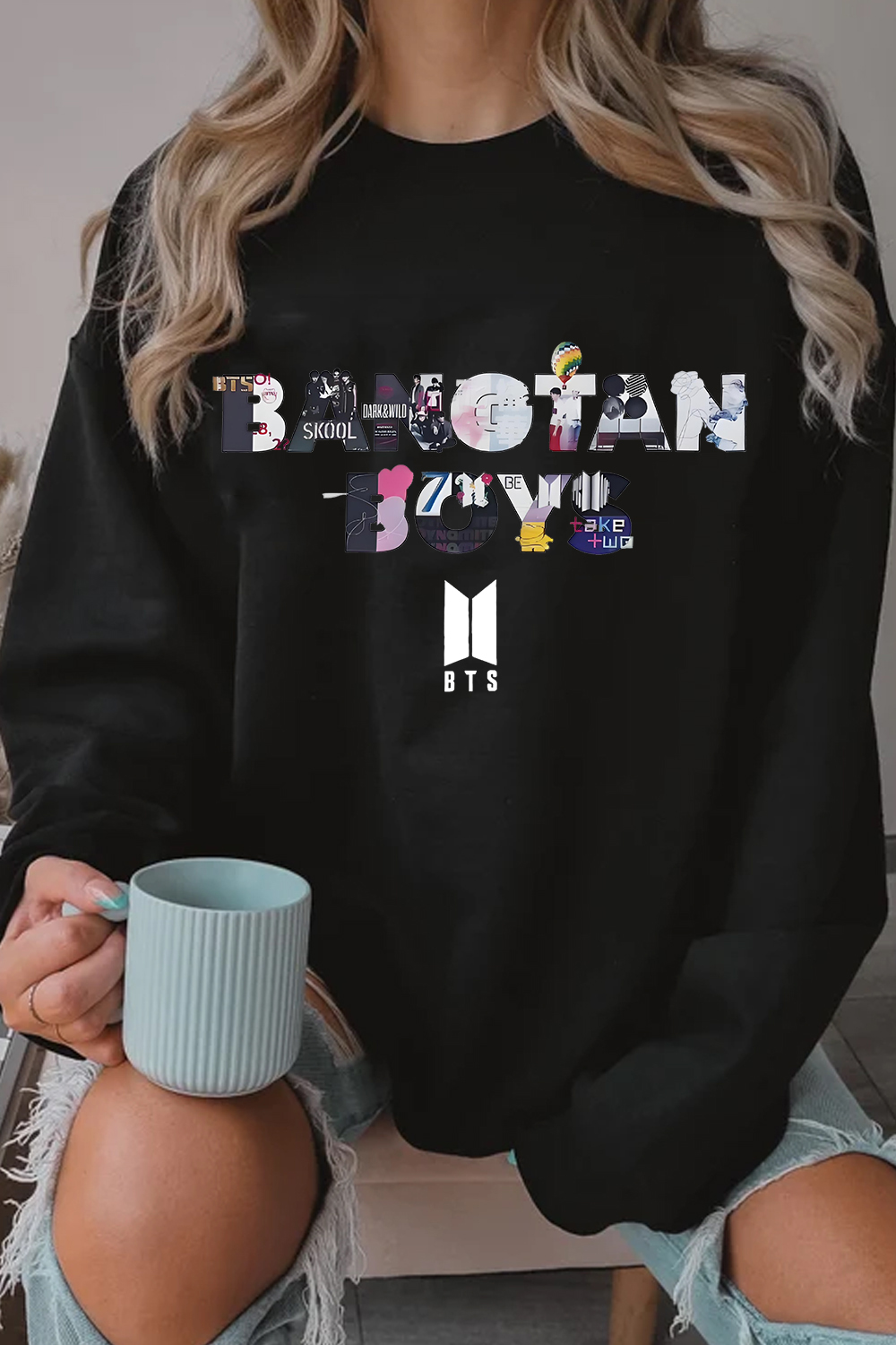 bts crew neck sweatshirt