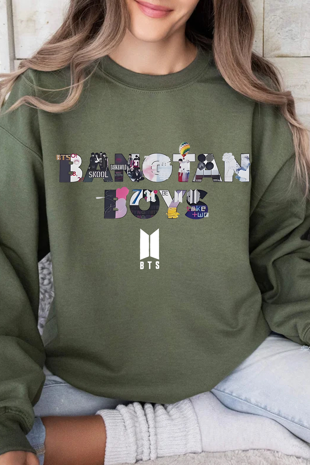 bts crew neck sweatshirt