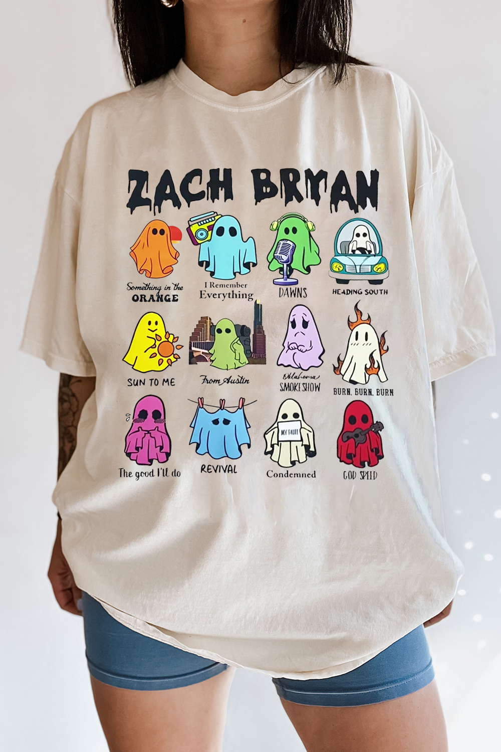 Zach Bryan cartoon short-sleeved women's t-shirt