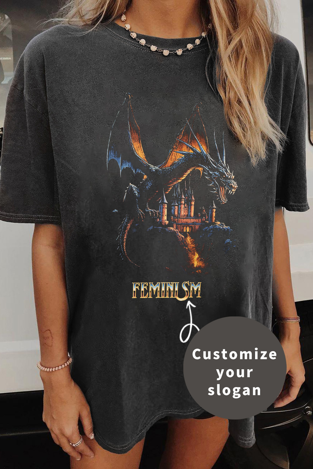 Customized Tee-Feminism Dragon Fantasy T-Shirt