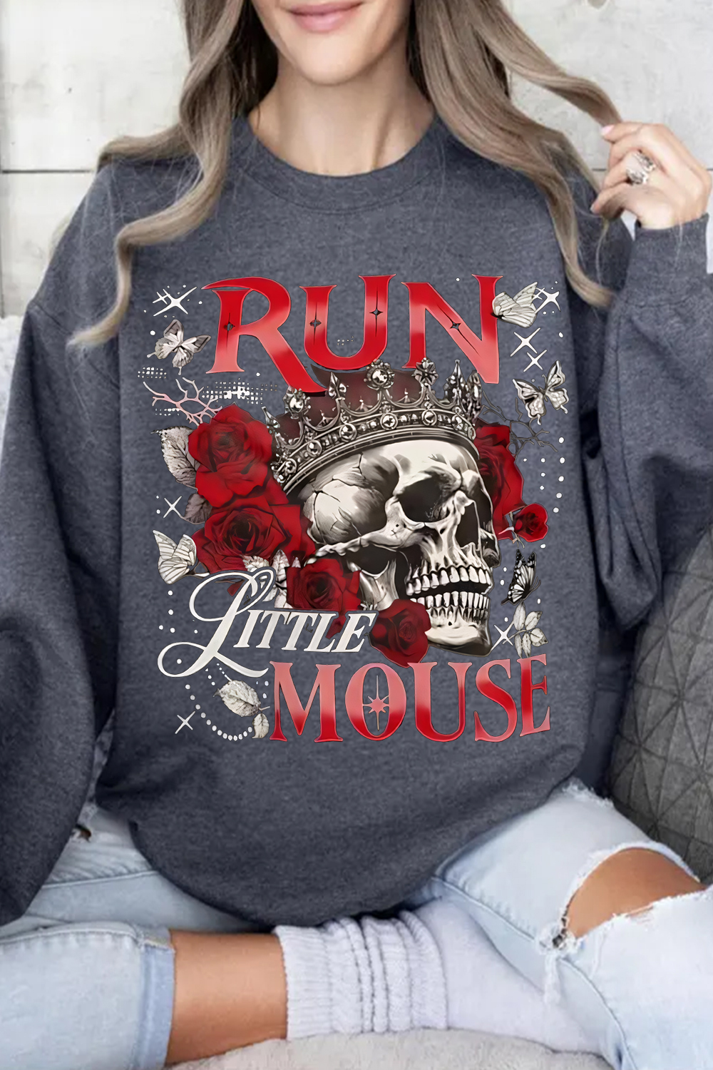 spicybooktok skull ladies sweatshirt