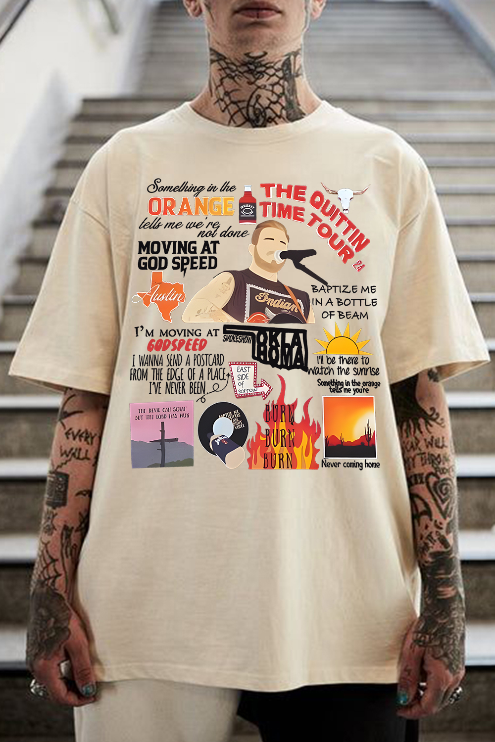 Zach Bryan Cartoon Personalized Print Men's Short Sleeve T-Shirt