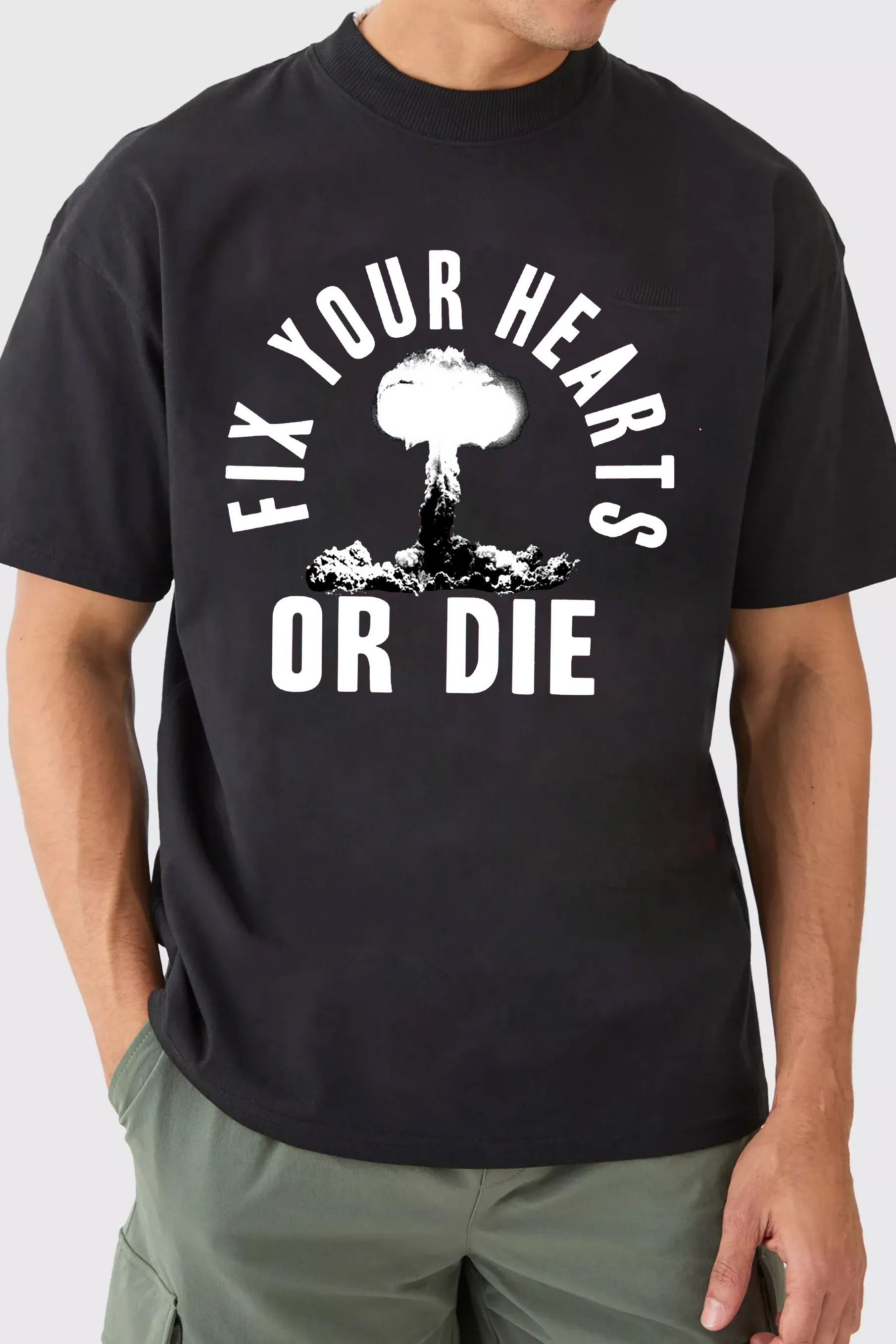 Fix Your Hearts Or Die Heather Black Rock Tshirts/Sweatshirts/Hoodies