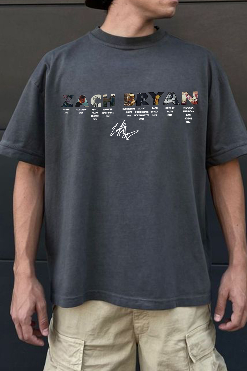 ZACH BRYAN short-sleeved T-shirt with letters