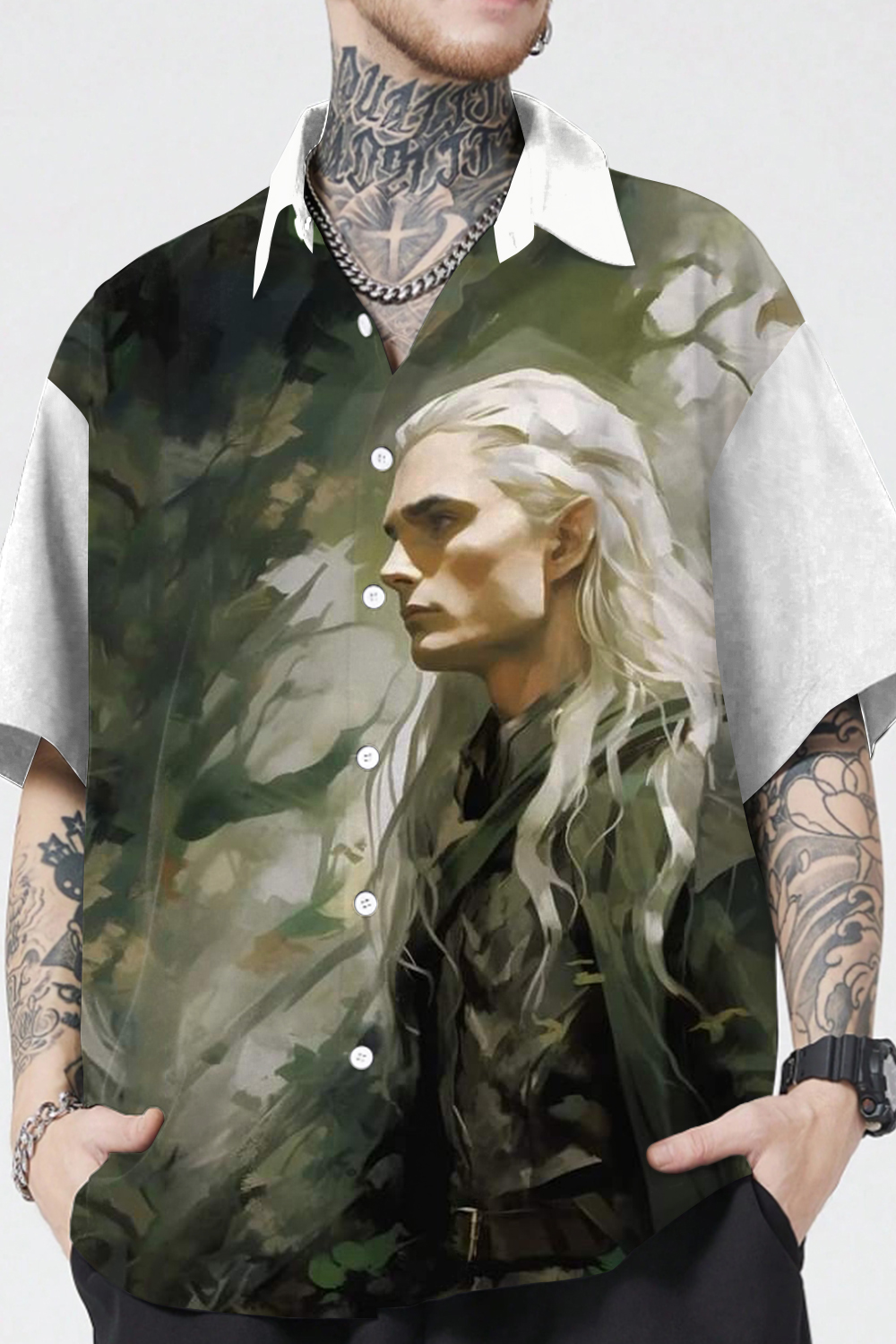 Lord of the Rings Oil Painting Men's Short Sleeve Shirt