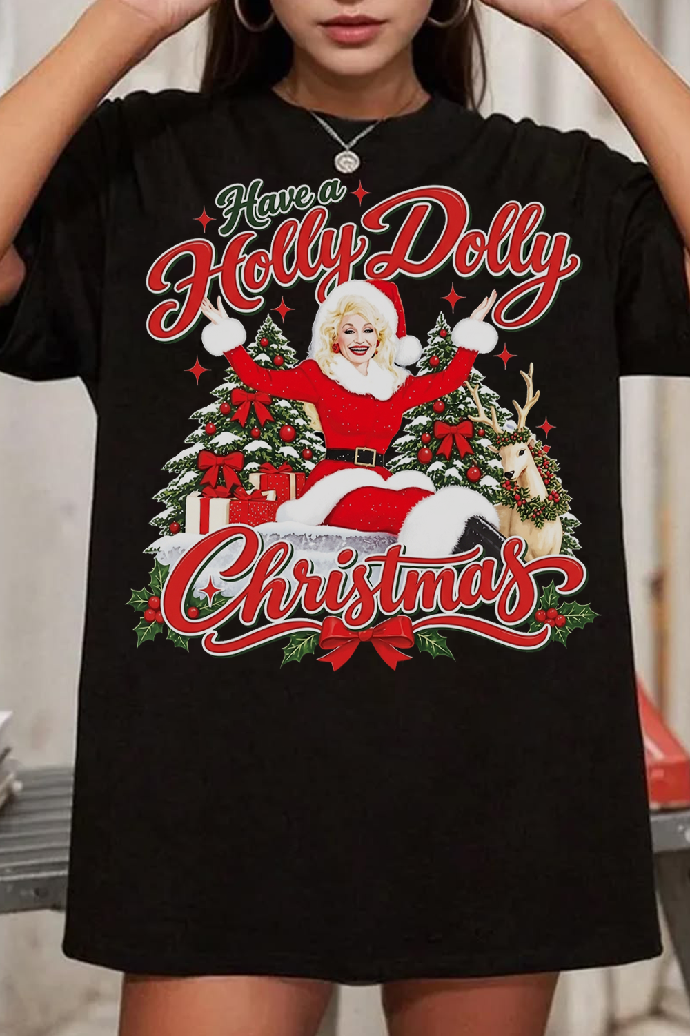 Holly Dolly Christmas Dolly Parton T-Shirt