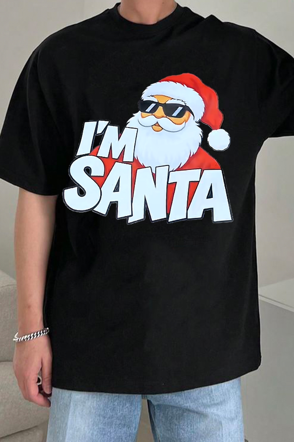 Cool Cartoon Santa Holiday Tee