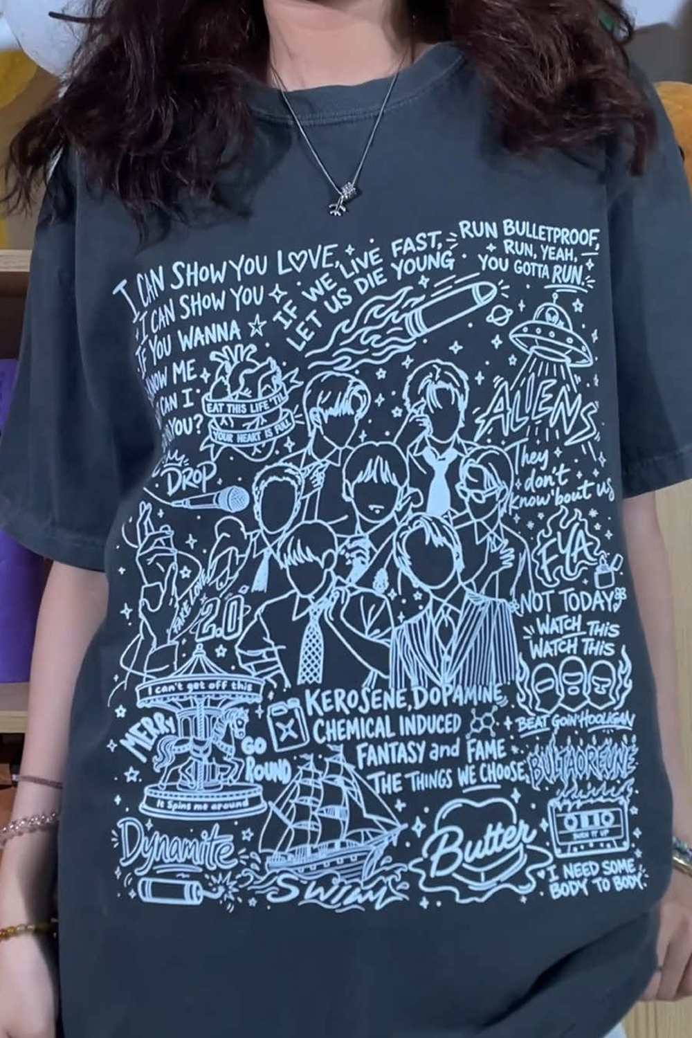 BTS Song Lyric Doodle Art Tee