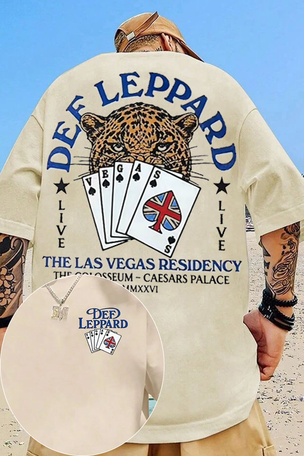 Def Leppard Leopard Poker Vintage Rock T‑Shirt