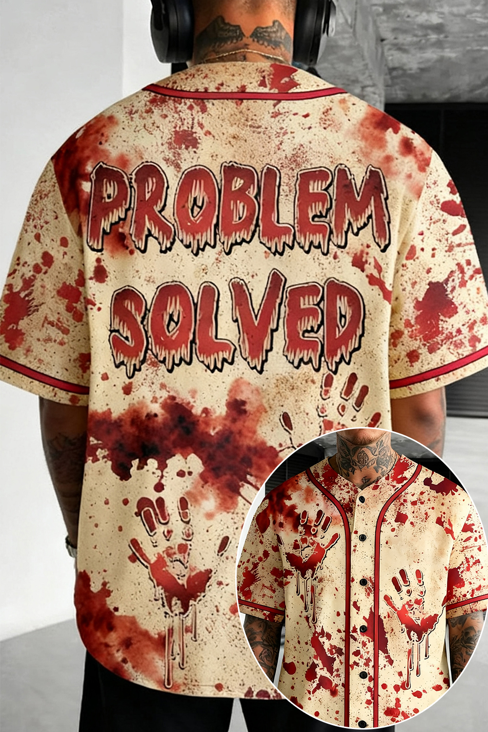 Custom Bloody Halloween Baseball Jersey