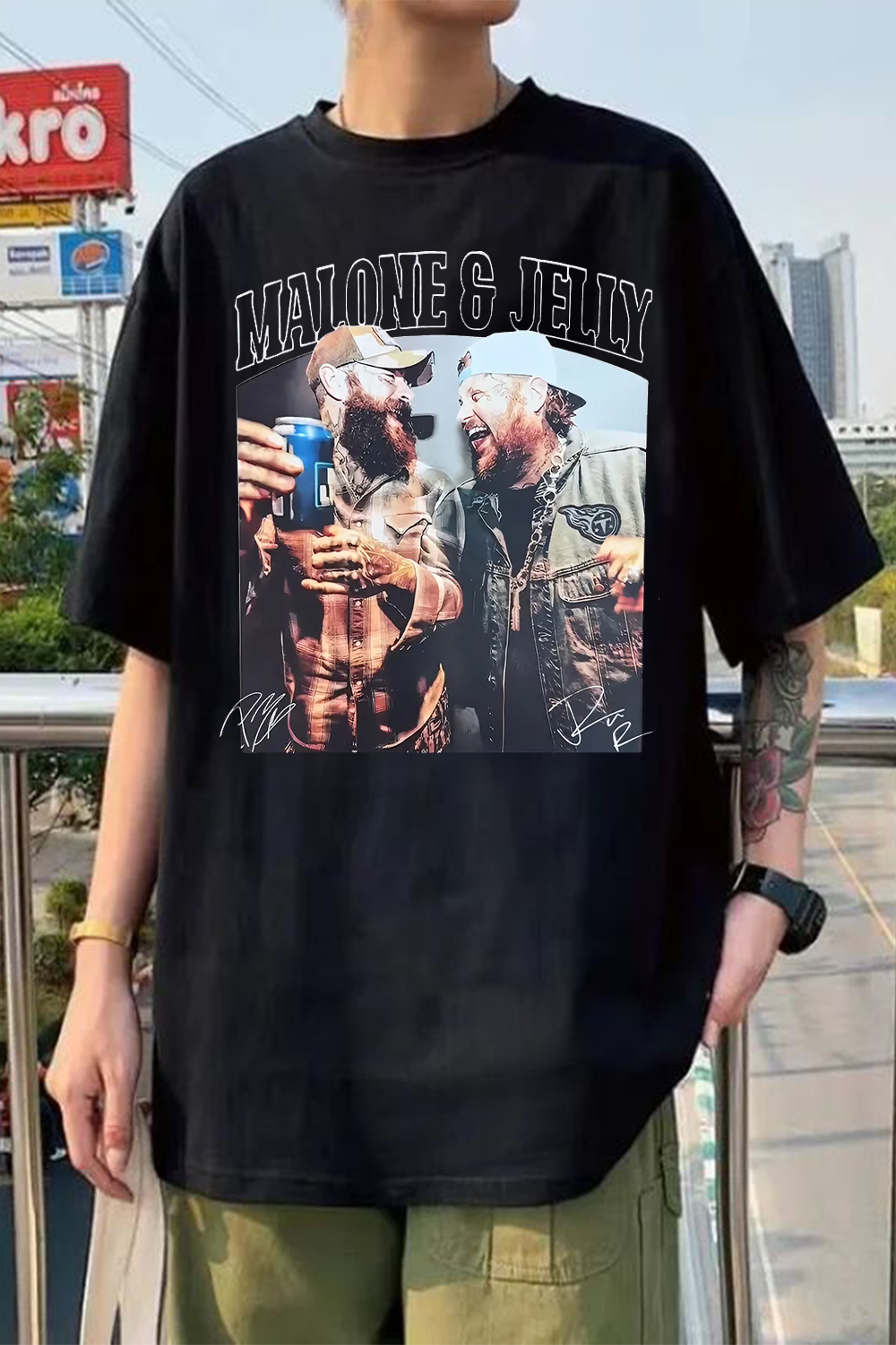 Post Malone & Jelly Roll Tour Graphic Tee For Men