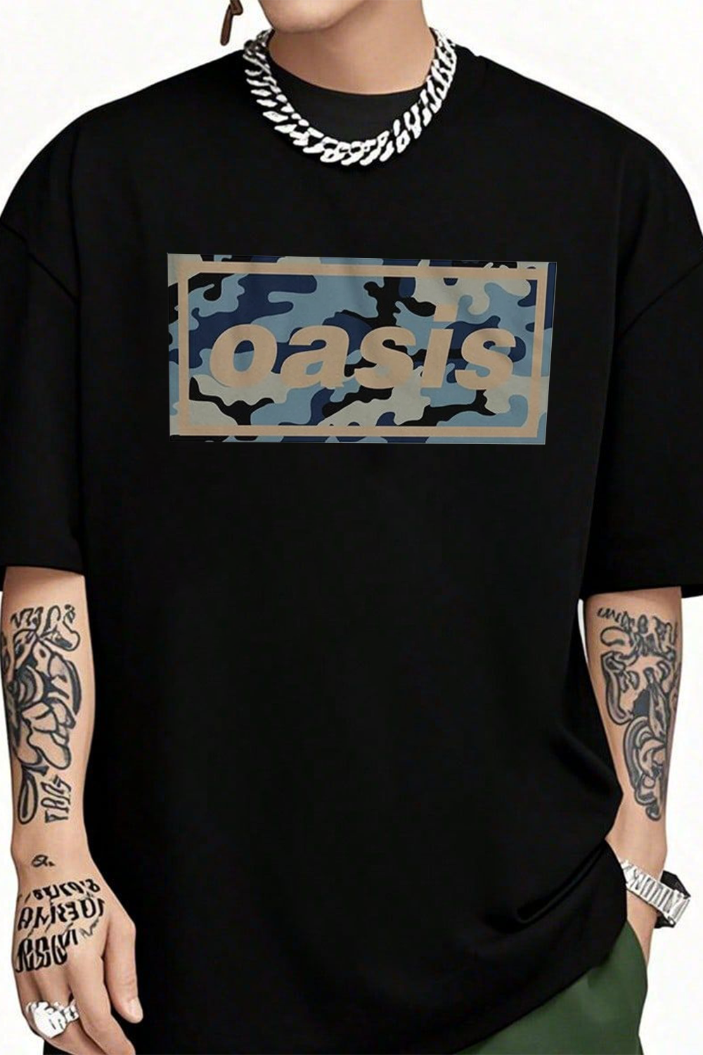 Oasis Camo Logo White Shirt