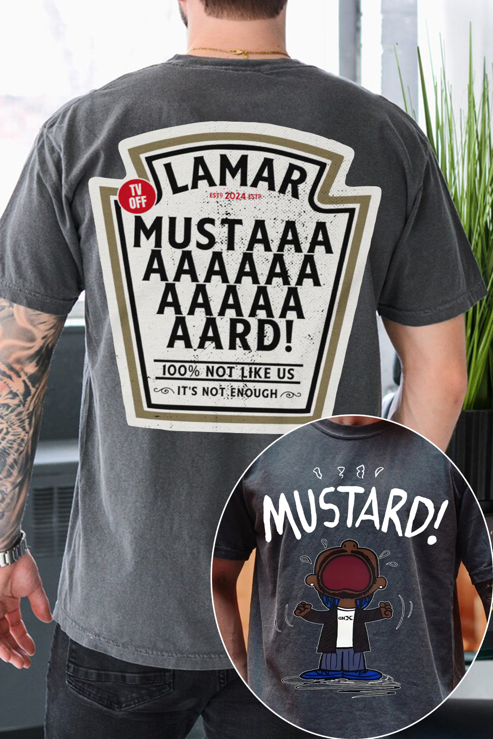 Kendrick Lamar GNX Mustard 2 Sides Tee For Men