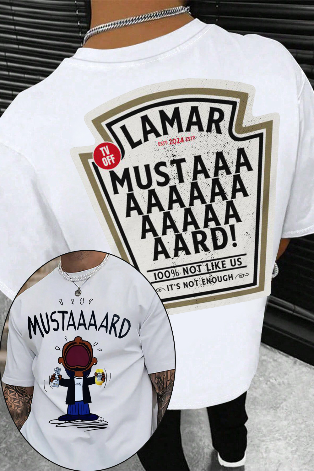 Kendrick Lamar  Mustaaaard 2 Sides Tee For Men