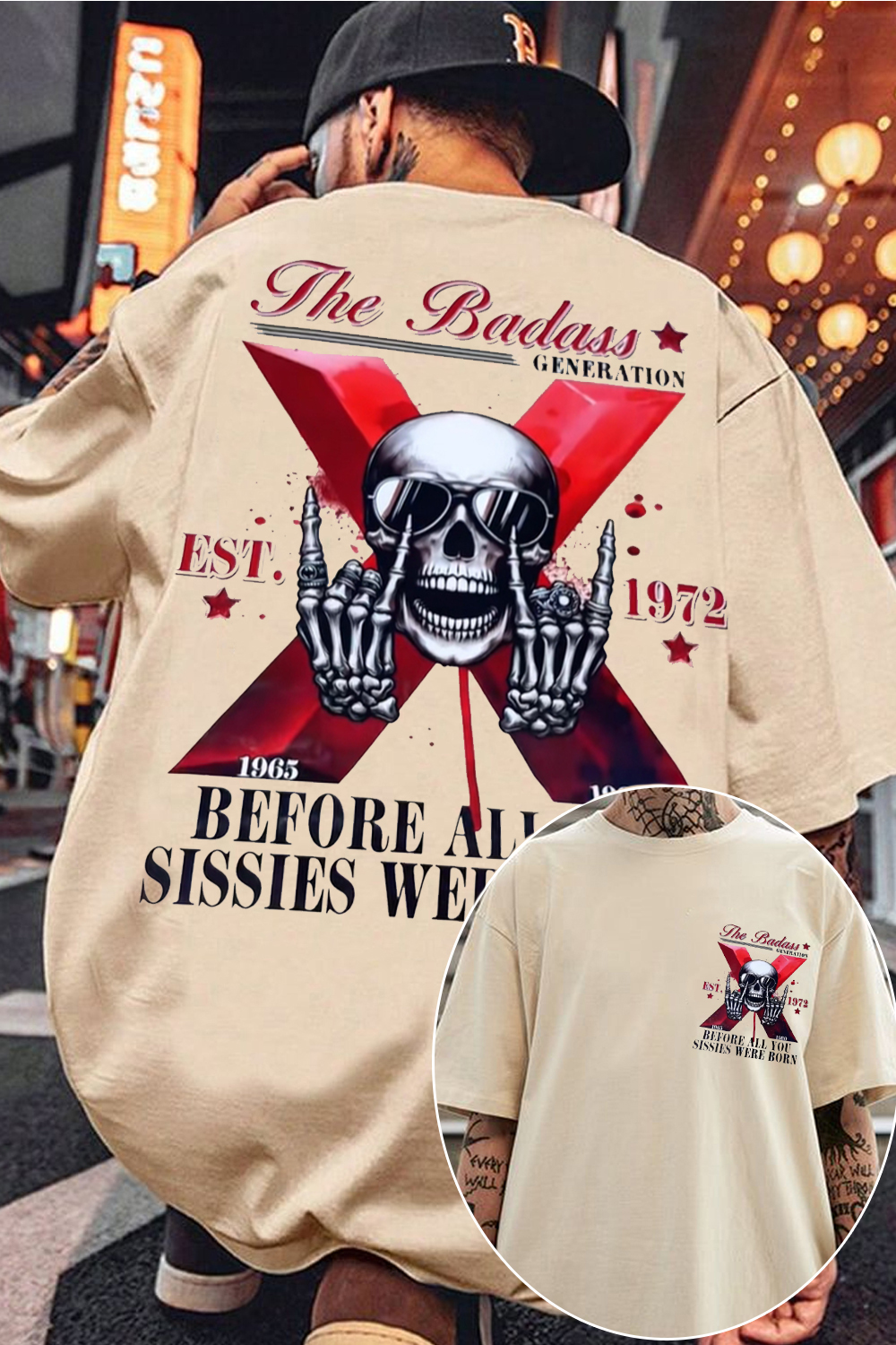 Vintage The Badass Generation X Skull Shirts