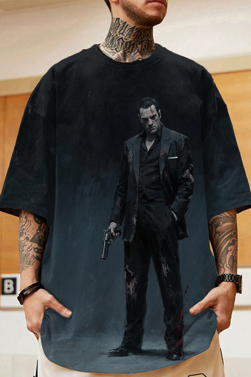 Peaky Blinders oil painting print short-sleeved T-shirt