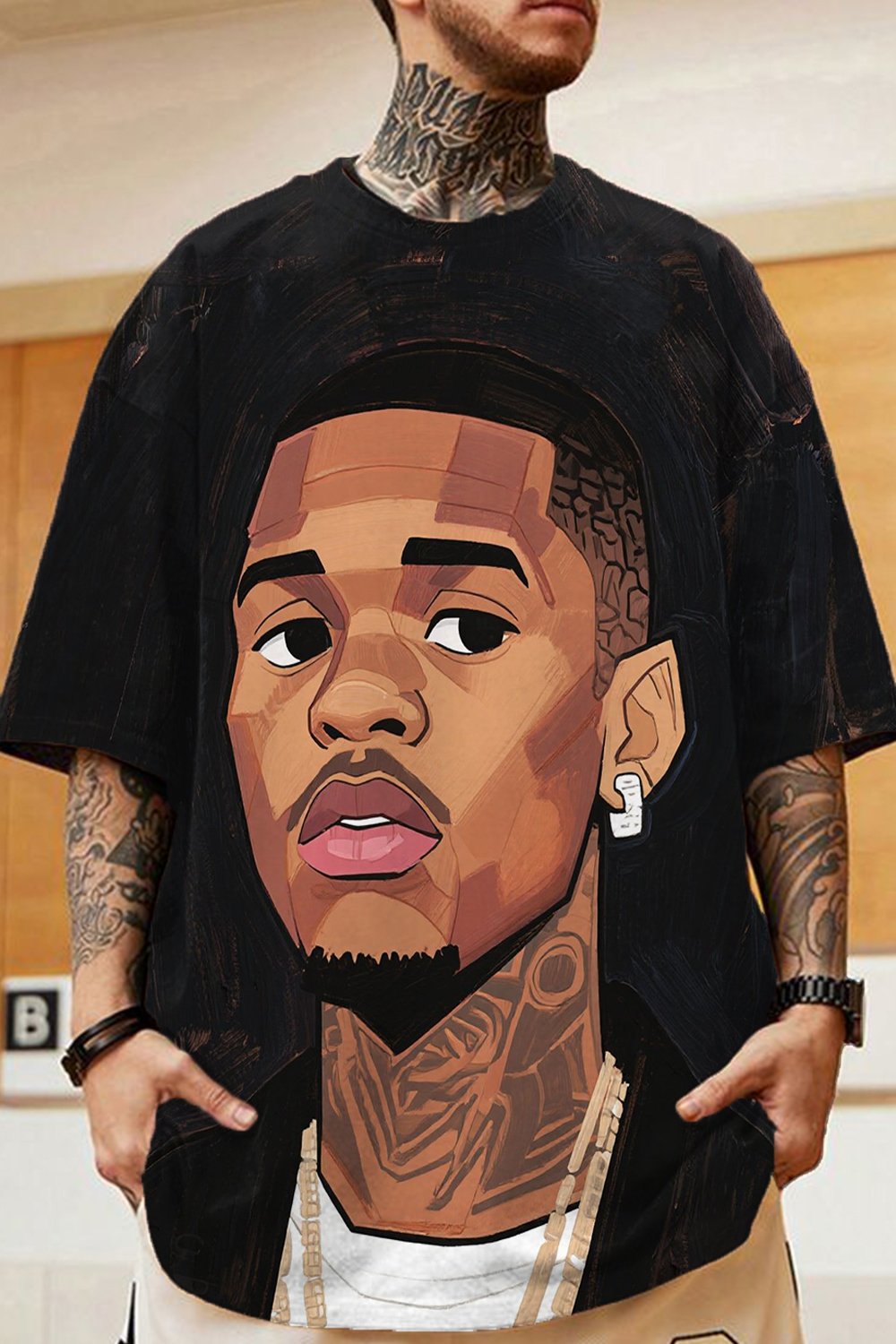 Cb oil painting cartoon T-shirt