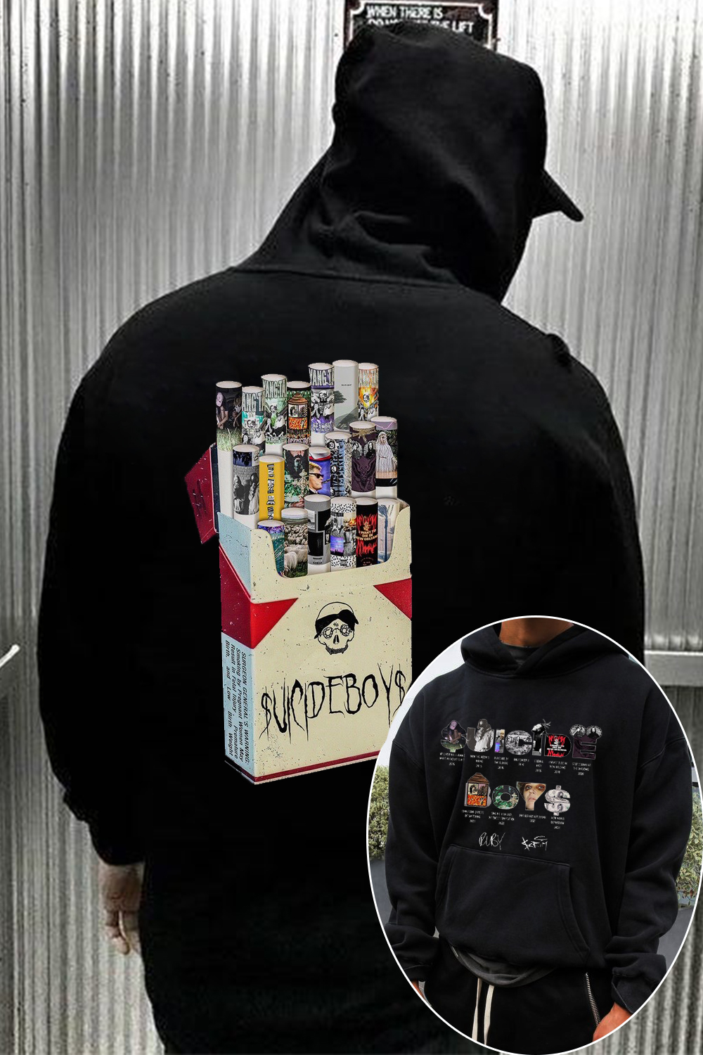 uicideboys 2-side printed men's hooded sweatshirt