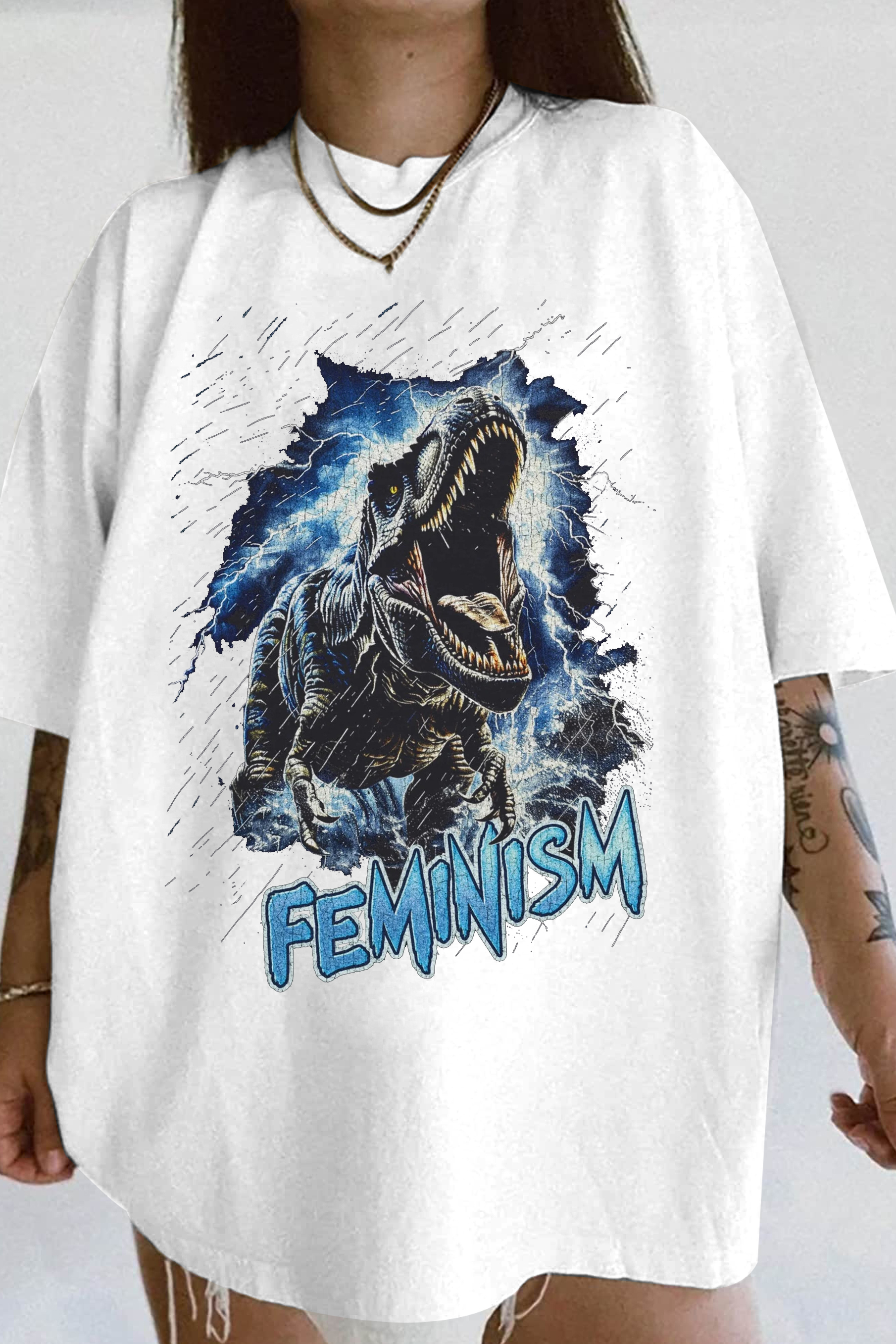 Feminism Tyrannosaurus Rex Dinosaur Tee For Women