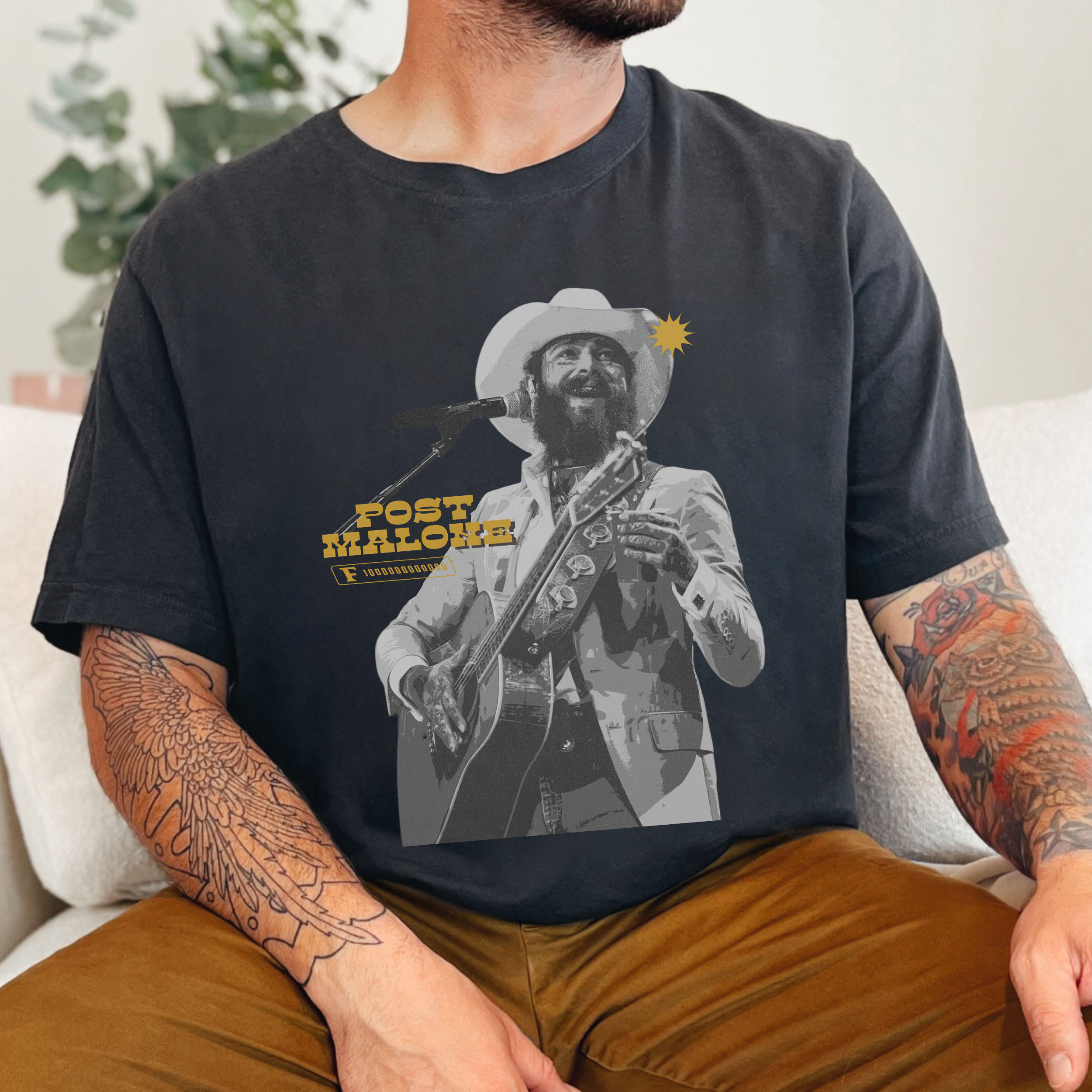 Post Malone Vintage Country Music Album Tee -MEN