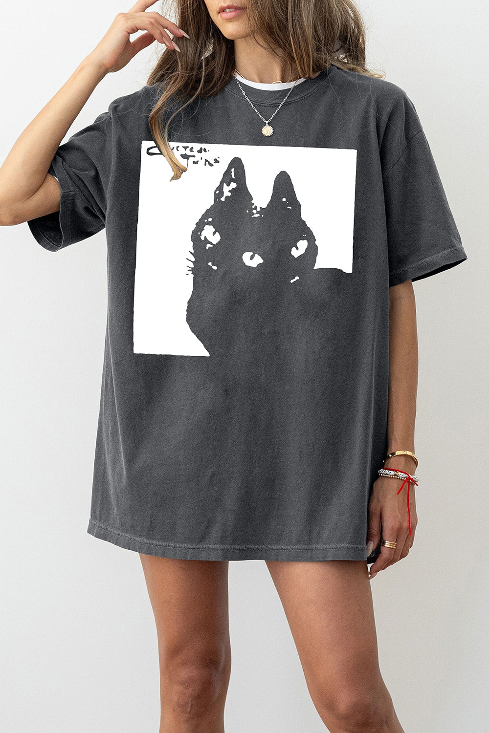Vintage Cocteau Twin Cat Tee For Women