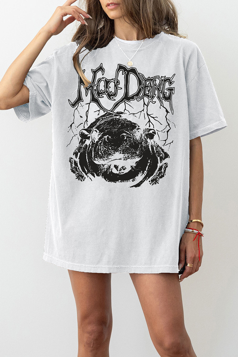 Moo Deng Metal Tee For Women