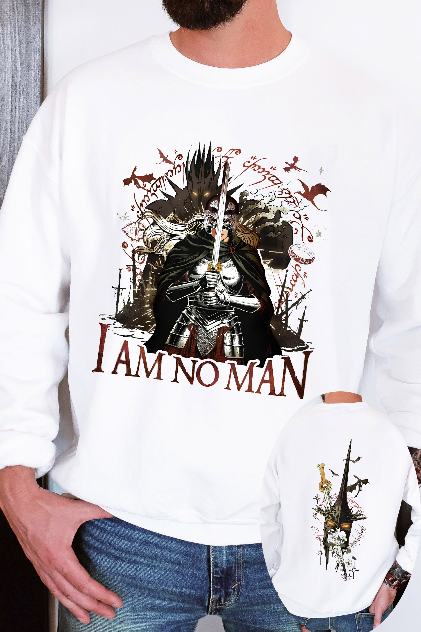 I Am No Man  LOTR Sweatshirt For Men