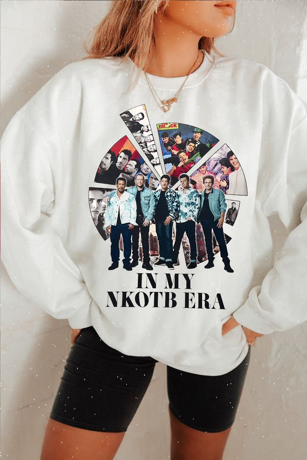 IN MY NKOTB ERA long-sleeved crew neck sweatshirt