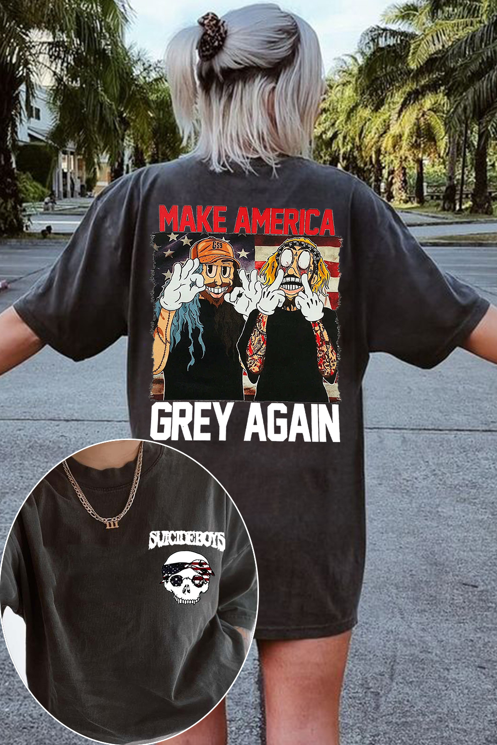 greyday double-sided printed short-sleeved T-shirt