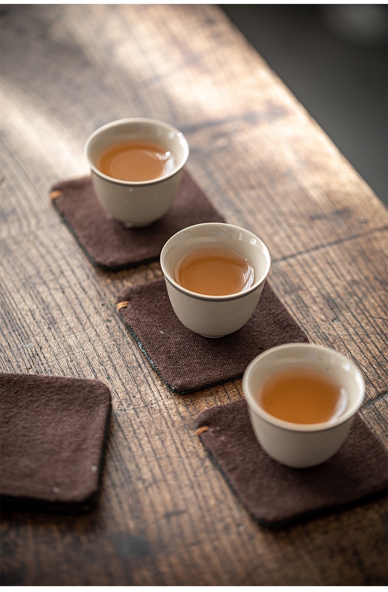Handcrafted Square Coaster for Tea 7cm x 7cm, Set of 2