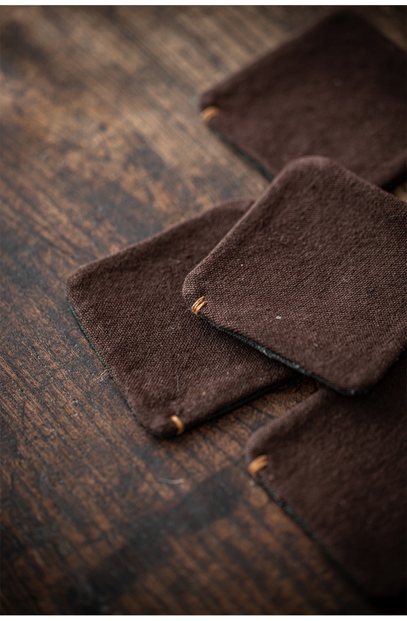 Handcrafted Square Coaster for Tea 7cm x 7cm, Set of 2