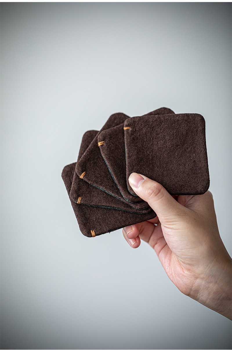 Handcrafted Square Coaster for Tea 7cm x 7cm, Set of 2