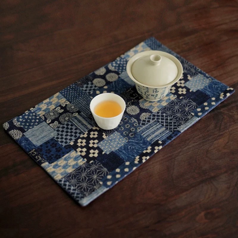 [Only 2 Available] Handmade Cotton and Linen Tea Mat for Tea Ceremony (33cm x 20cm)
