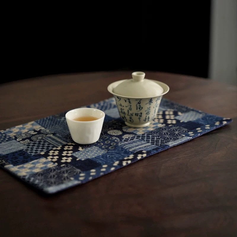 [Only 2 Available] Handmade Cotton and Linen Tea Mat for Tea Ceremony (33cm x 20cm)