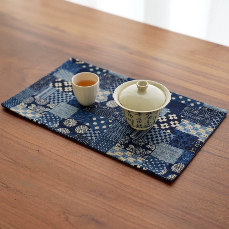 [Only 2 Available] Handmade Cotton and Linen Tea Mat for Tea Ceremony (33cm x 20cm)