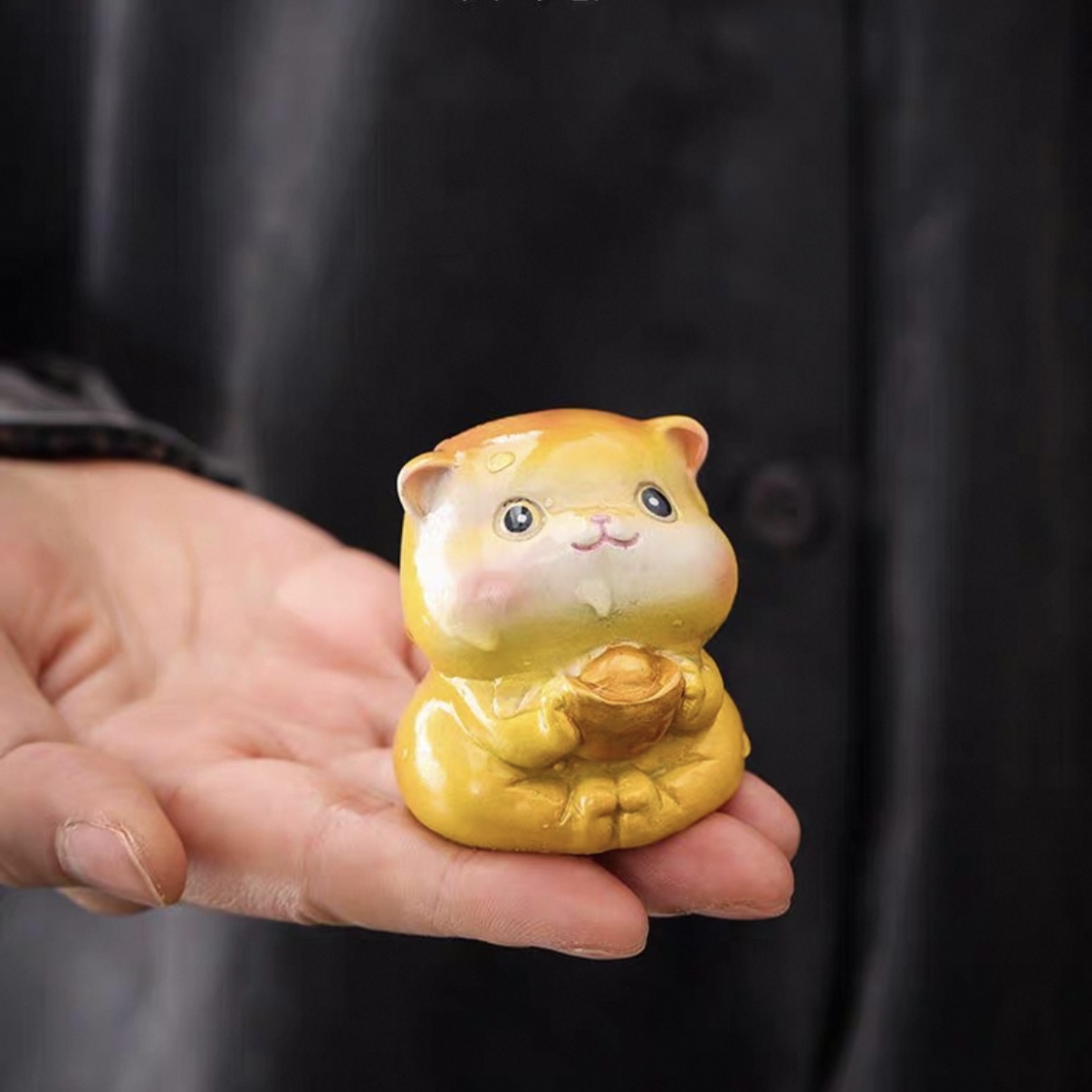 brut tea Color Changing Cute Cat Tea Pet with Gold Tael
