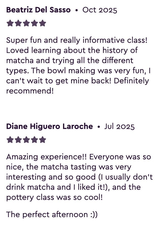 Matcha Workshop in London | Matcha Tasting & Matcha Bowl Pottery