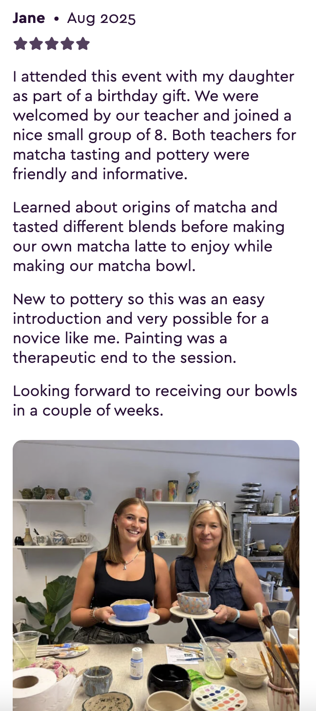 Matcha Workshop in London | Matcha Tasting & Matcha Bowl Pottery